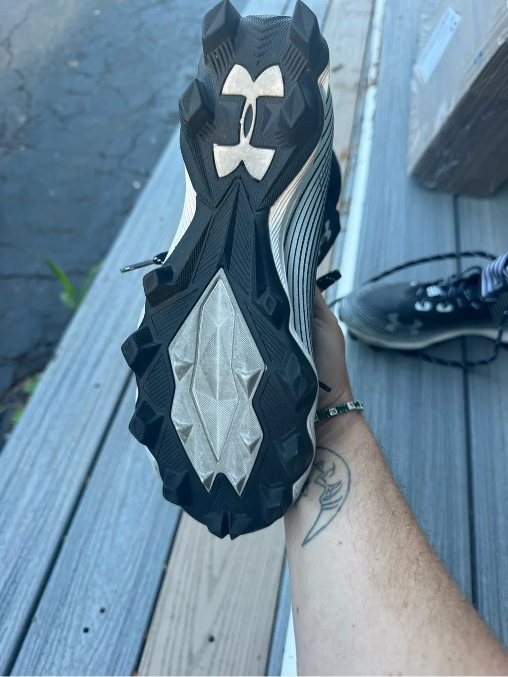 Under Armour Men’s Black and White High-Top Athletic Cleats